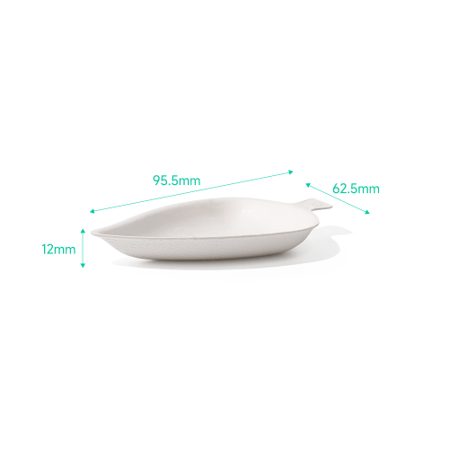 Bagasse Biodegradable Leaf-Shaped Dipping Sauce Tray
