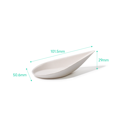 Bagasse Biodegradable Teardrop-Shaped Dipping Sauce Tray