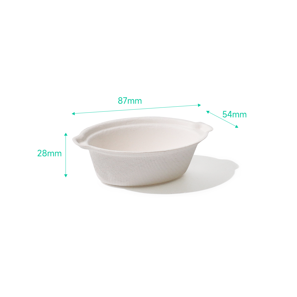 Bagasse Biodegradable Hull-Formd Dipping Sauce Tray