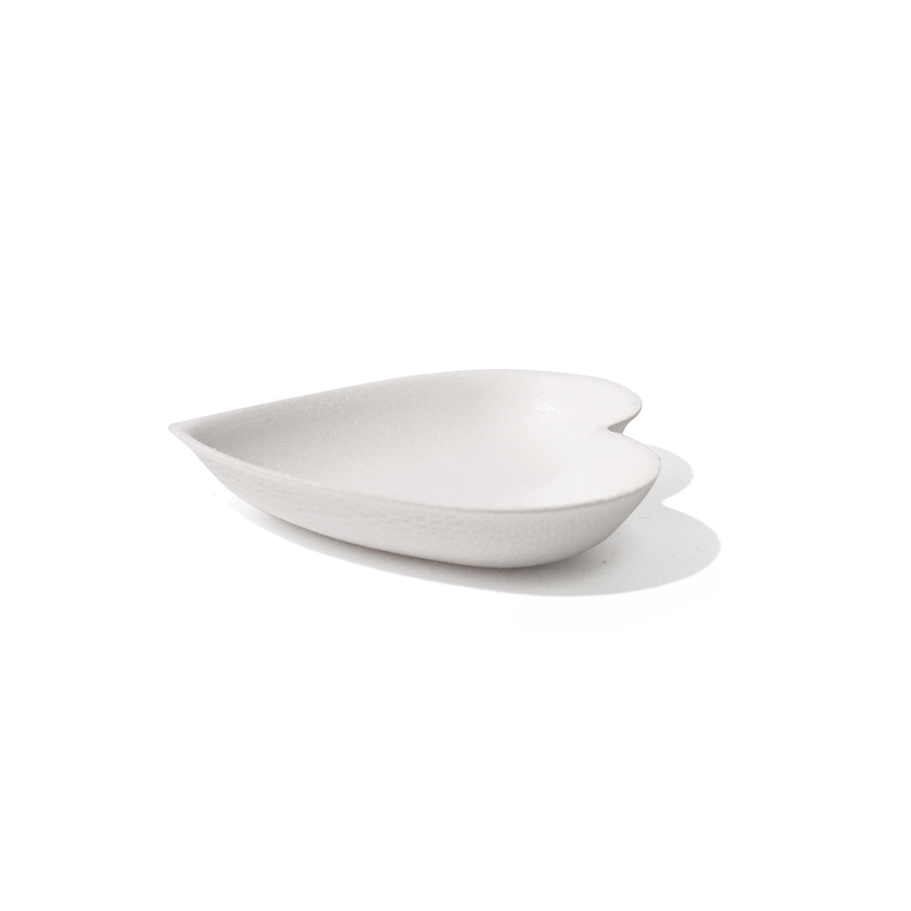 Bagasse Biodegradable Heart-Shaped Dipping Sauce Tray