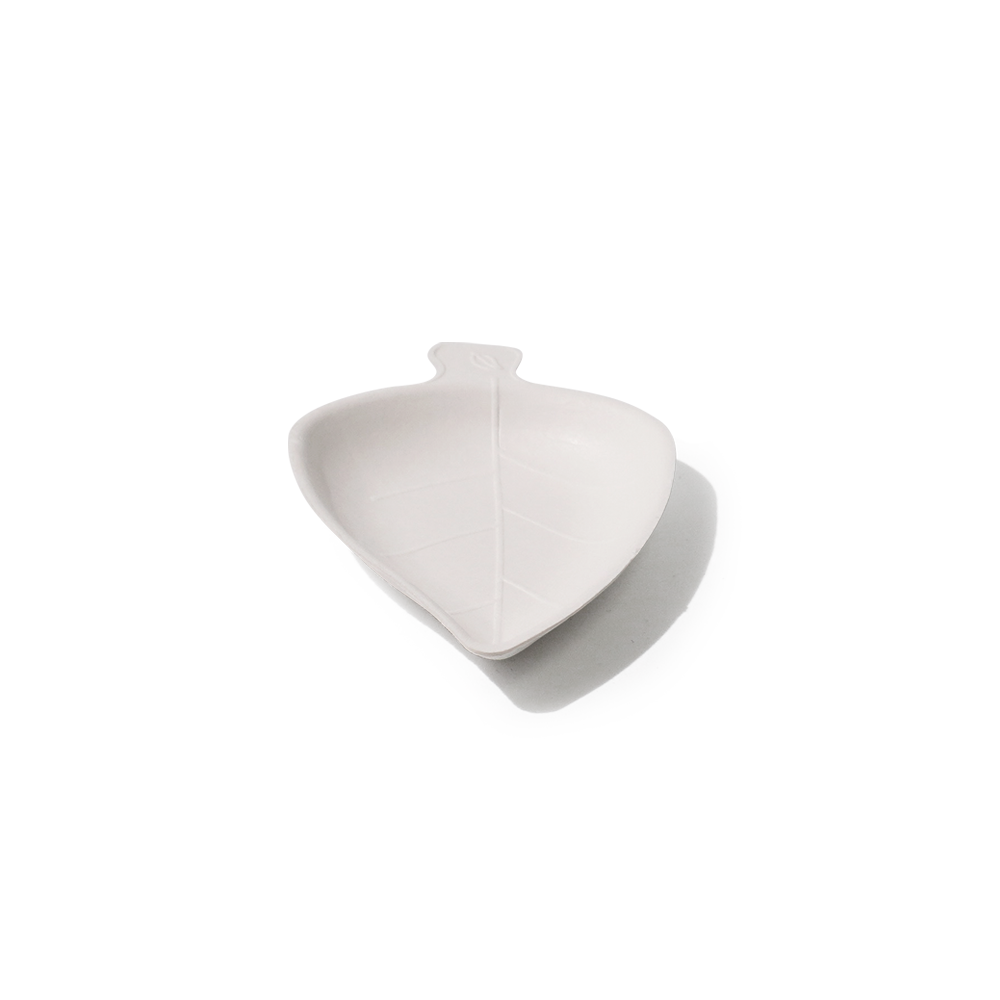 Bagasse Biodegradable Leaf-Shaped Dipping Sauce Tray