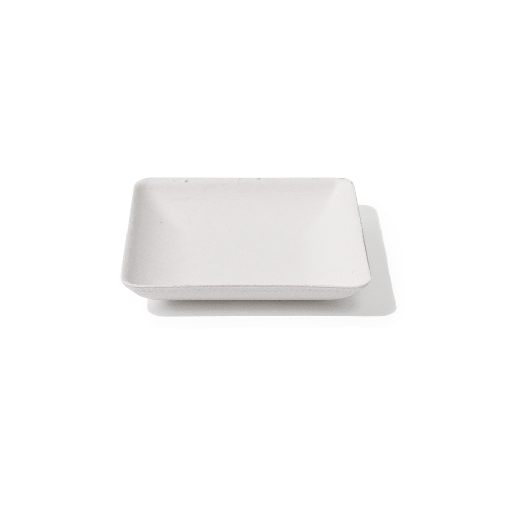 Bagasse Biodegradable Square-Shaped Dipping Sauce Tray