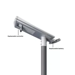 Smart Led Solar Street Light Outdoor Ip65 Waterproof With Replaceable Battery