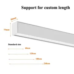 Commercial Exhibition Lighting 20W Suspended LED Linear Strip Light Pendant Fixture