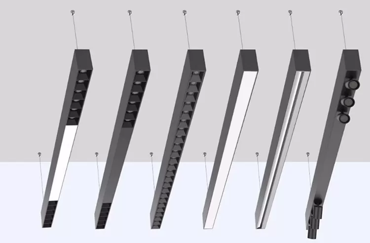 20W 40W 60W 80W Aluminum Office Ceiling LED Pendant Linear light