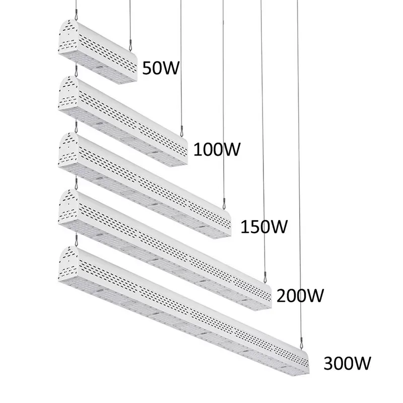 Dimmable Hanging Warehouse Lights Industrial Indoor Outdoor Workshop Garage 100w 200w 300w LED Linear High Bay Light