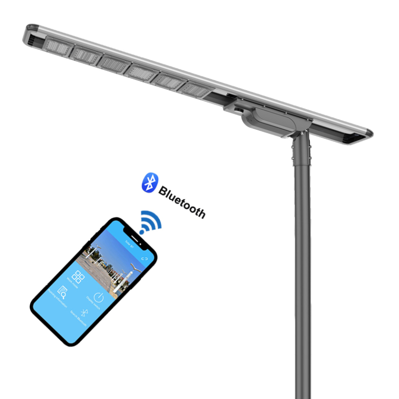 Smart City Road Lighting Mobile App Control System Ip66 Waterproof Outdoor Solar LED Street Light