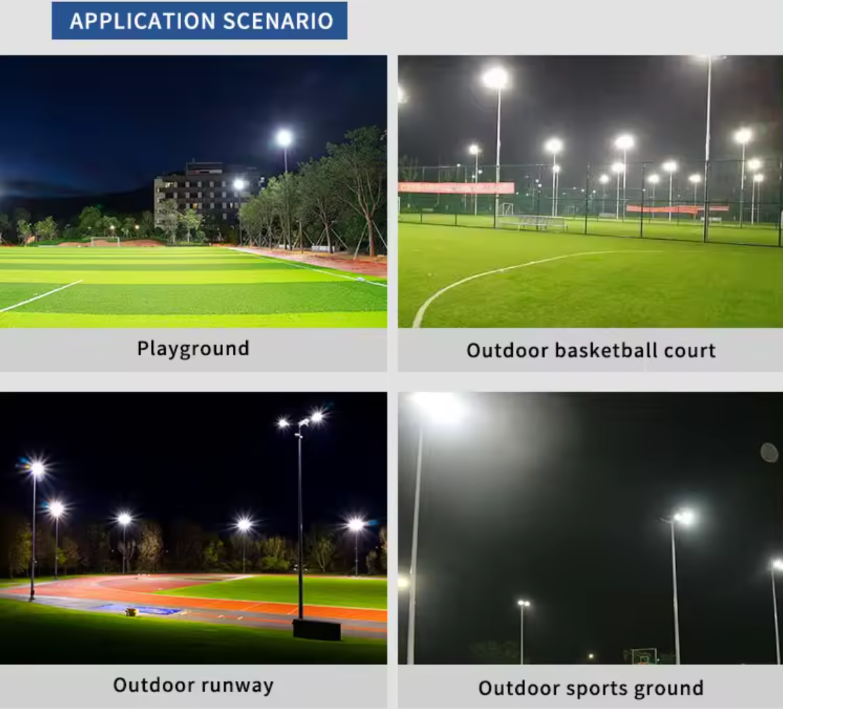 aplicação de holofotes LED para estádio