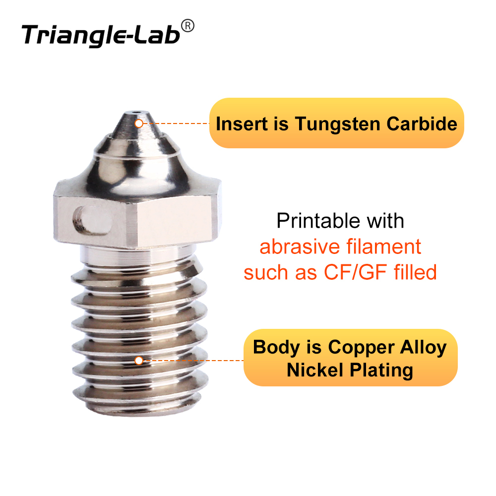 Trianglelab V6 ZSTC Nozzle Tungsten Carbide Copper Plated