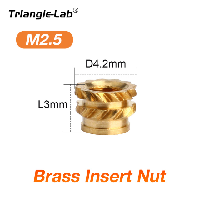 Trianglelab Hot-Melt Insert Nuts M2.5 M3 M4 M5 M6 Brass Nuts