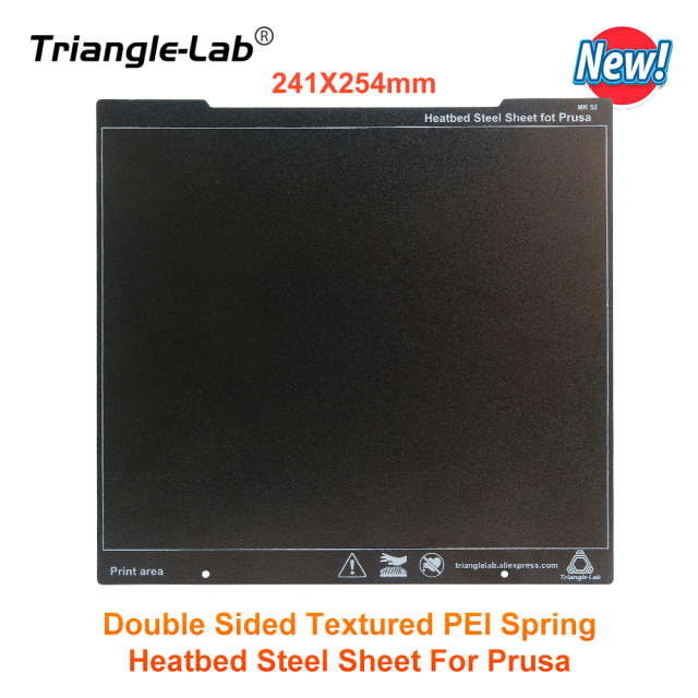 Trianglelab NEW 241x254mm Double Sided Textured PEI Spring Heatbed Steel Sheet