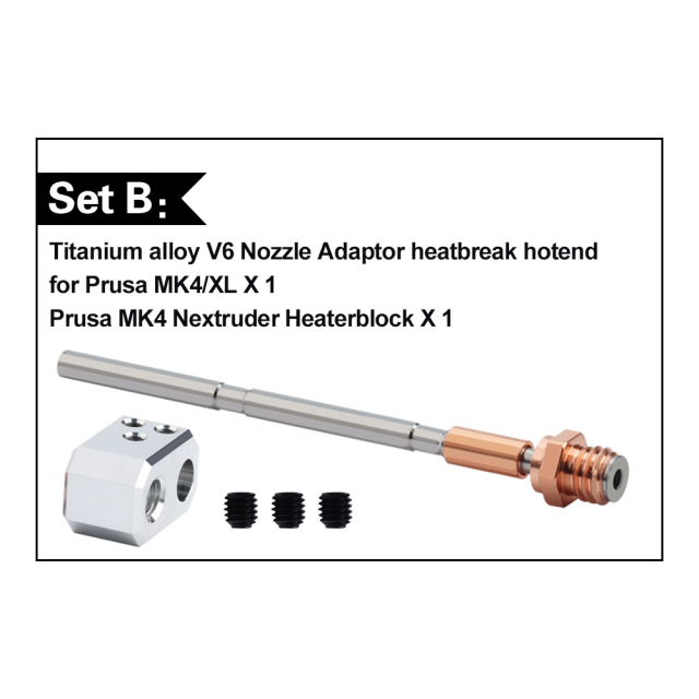 Titanium alloy V6 Nozzle Adaptorheatbreak hotend for Prusa MK4/XL