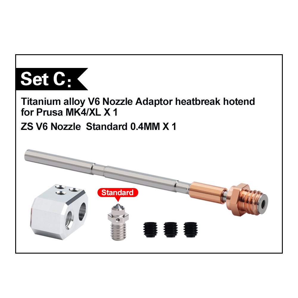 Titanium alloy V6 Nozzle Adaptorheatbreak hotend for Prusa MK4/XL