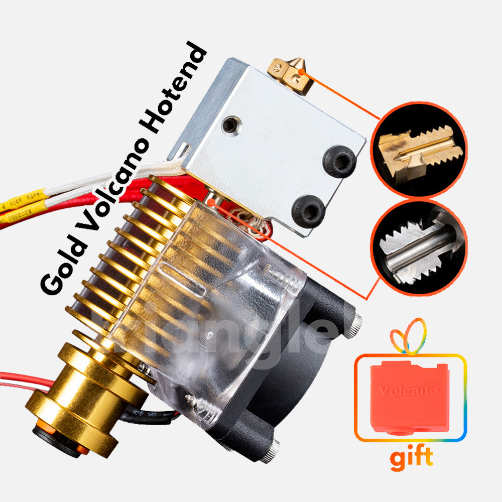 V6 Gold Heatsink Volcano Hotend