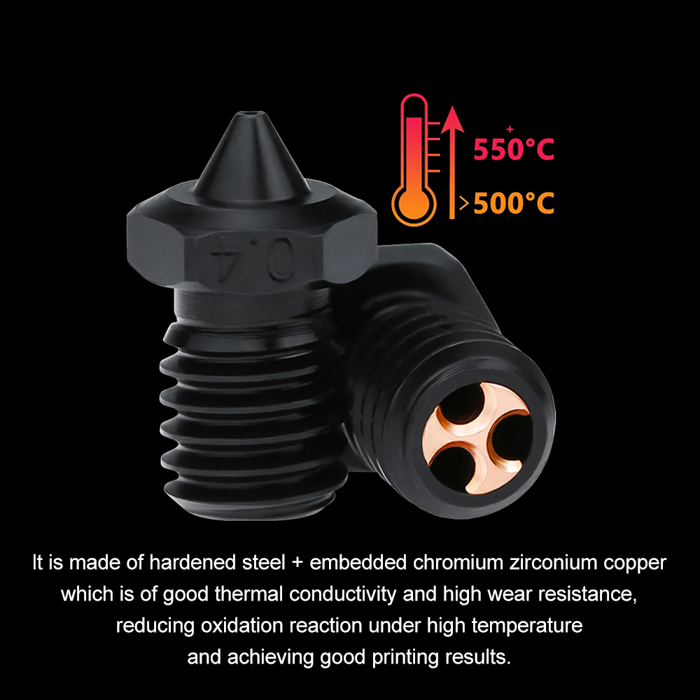 V6 Hardened Steel Three Hole Nozzle