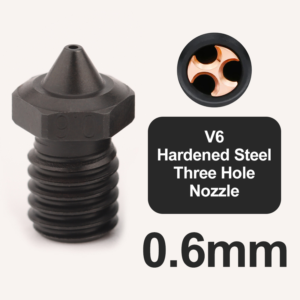 V6 Hardened Steel Three Hole Nozzle