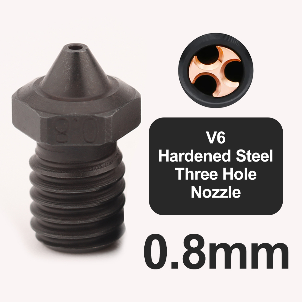 V6 Hardened Steel Three Hole Nozzle