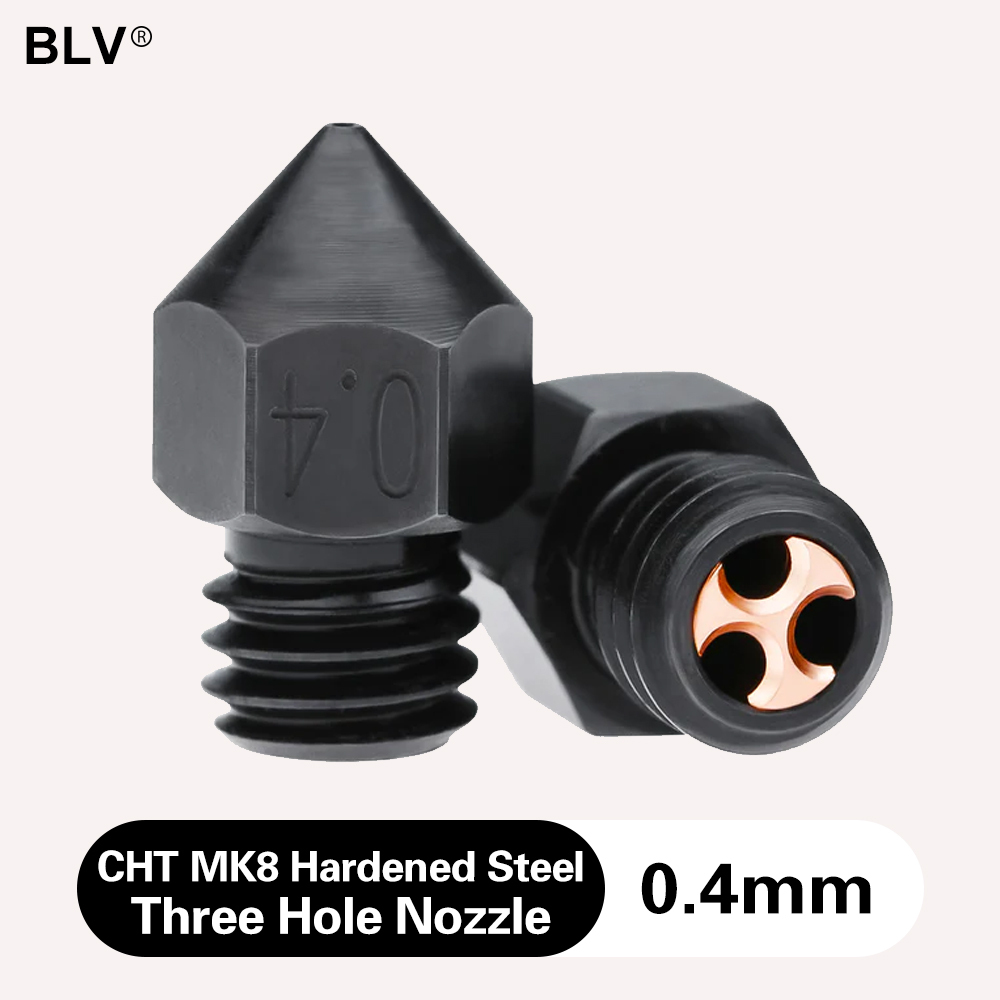 CHT MK8 Hardened Steel Three Hole Nozzle