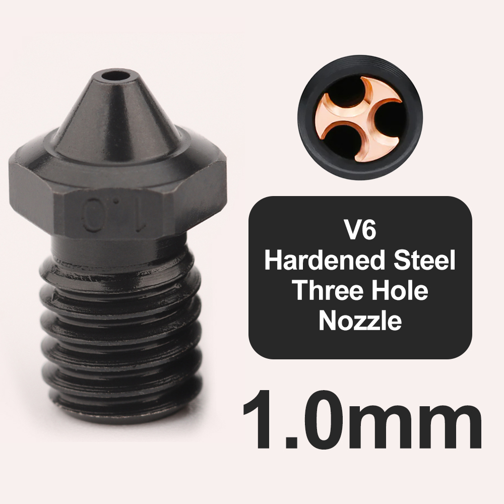 V6 Hardened Steel Three Hole Nozzle