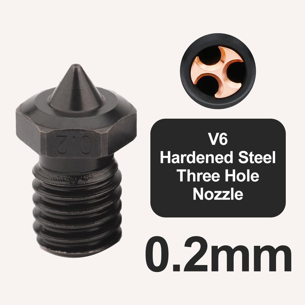 V6 Hardened Steel Three Hole Nozzle