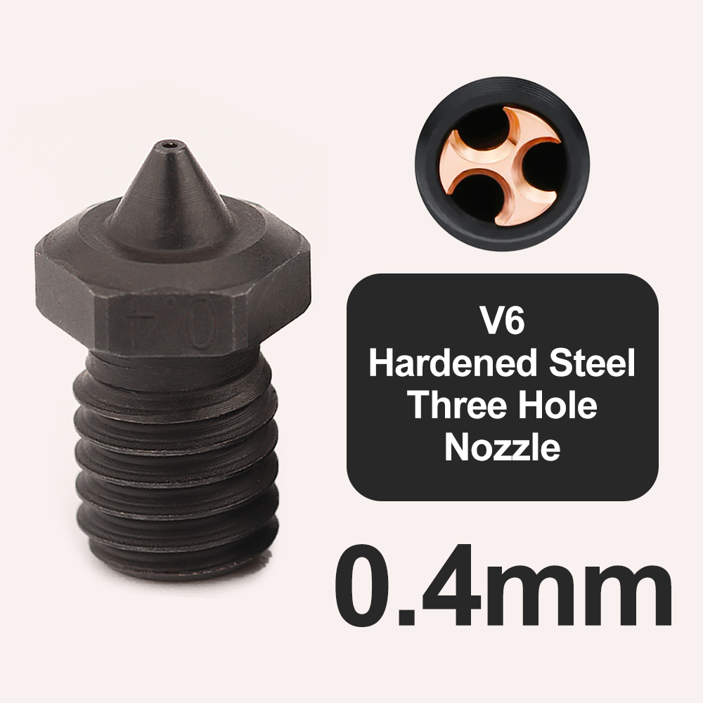 V6 Hardened Steel Three Hole Nozzle