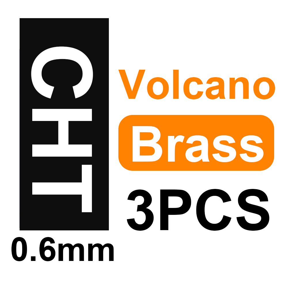 Low price inventory clearance / CHT V6 / Volcano / MK8 Brass Three holes Nozzle /Hardened Steel / Copper Plated