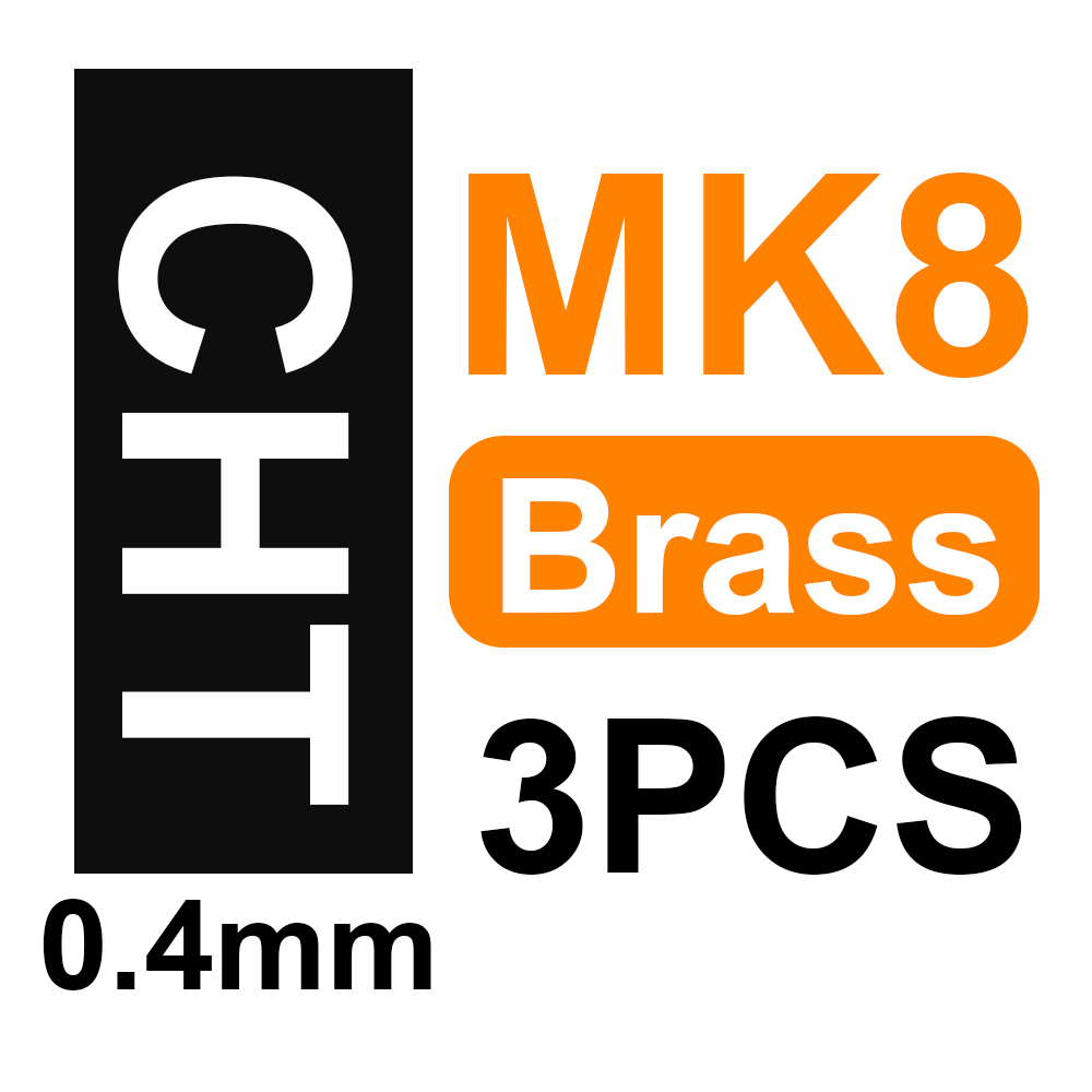 Low price inventory clearance / CHT V6 / Volcano / MK8 Brass Three holes Nozzle /Hardened Steel / Copper Plated