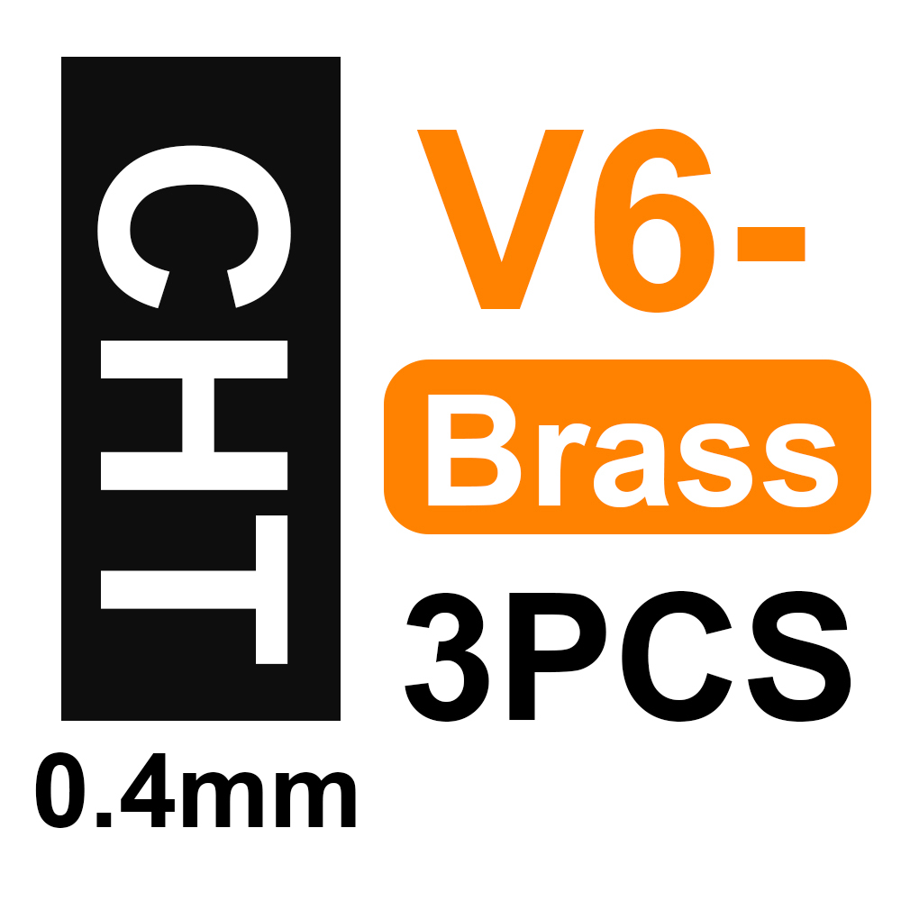 Low price inventory clearance / CHT V6 / Volcano / MK8 Brass Three holes Nozzle /Hardened Steel / Copper Plated