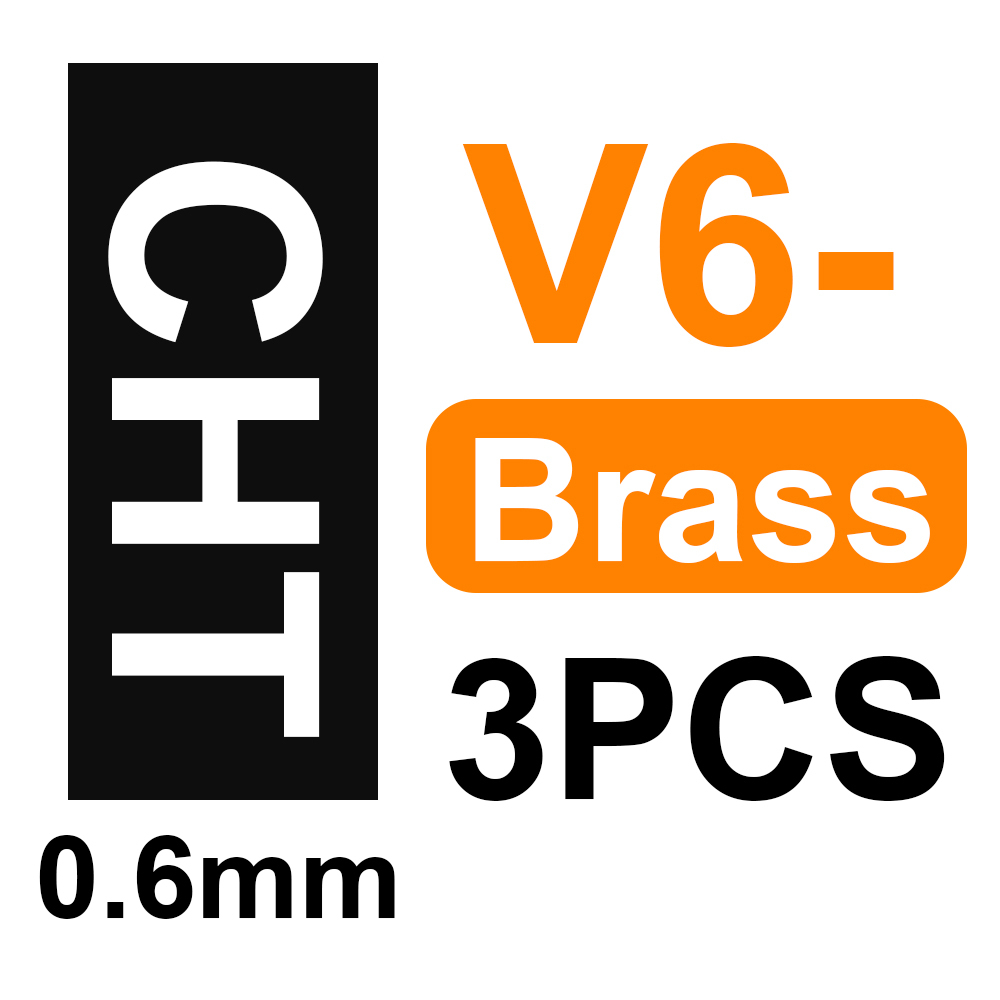 Low price inventory clearance / CHT V6 / Volcano / MK8 Brass Three holes Nozzle /Hardened Steel / Copper Plated