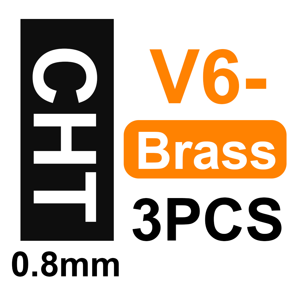 Low price inventory clearance / CHT V6 / Volcano / MK8 Brass Three holes Nozzle /Hardened Steel / Copper Plated
