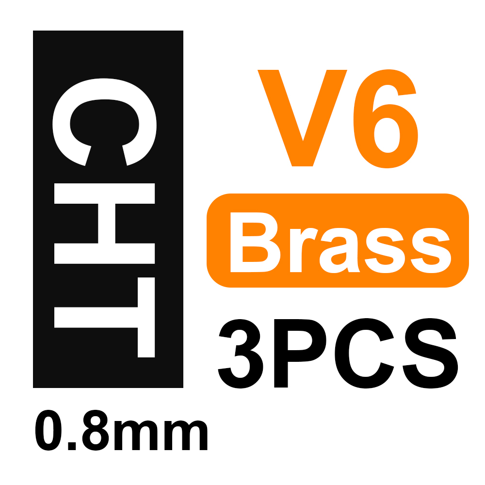 Low price inventory clearance / CHT V6 / Volcano / MK8 Brass Three holes Nozzle /Hardened Steel / Copper Plated