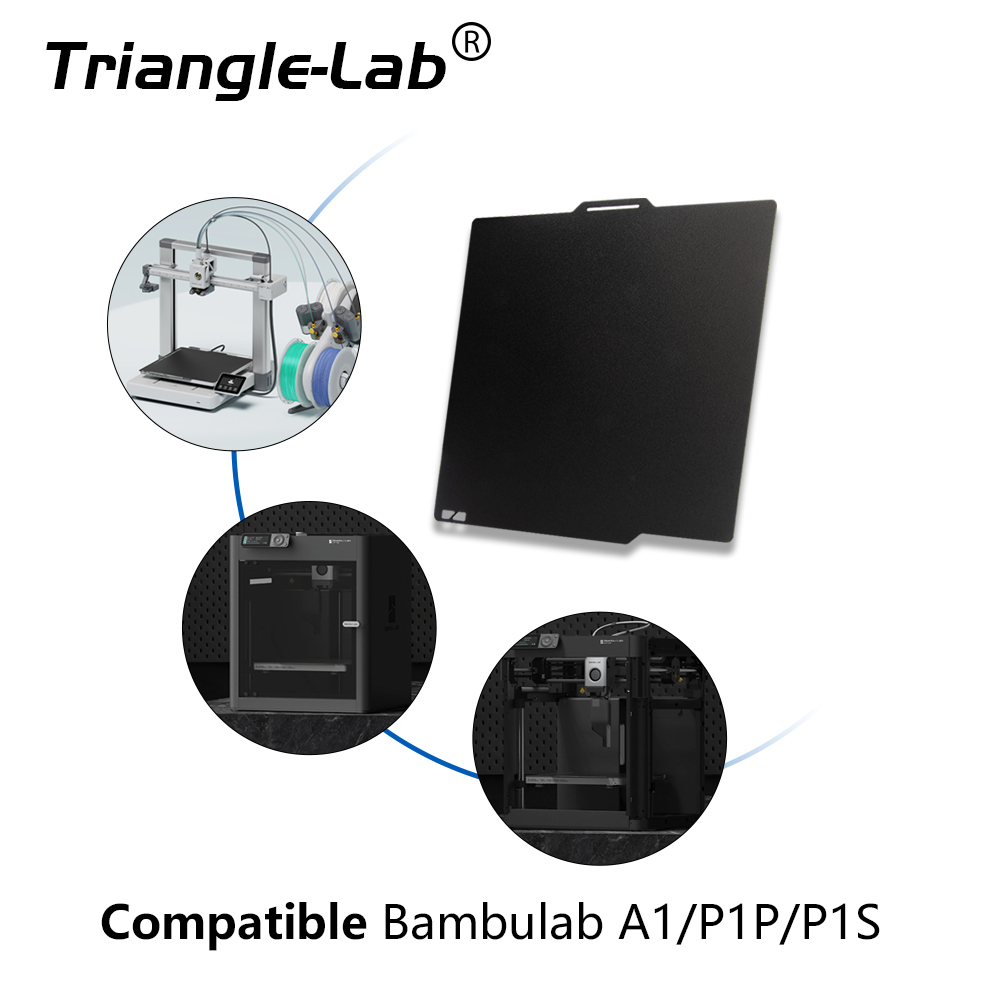 Bambulab A1/P1 Double Sided Textured PEI Spring Steel Sheet 256x256mm