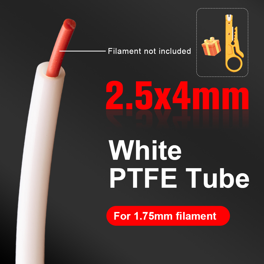 3x4mm 2x3mm 2.5x4mm 2x4mm White PTFE TUBE  Teflonto For Bambu Lab BMUC