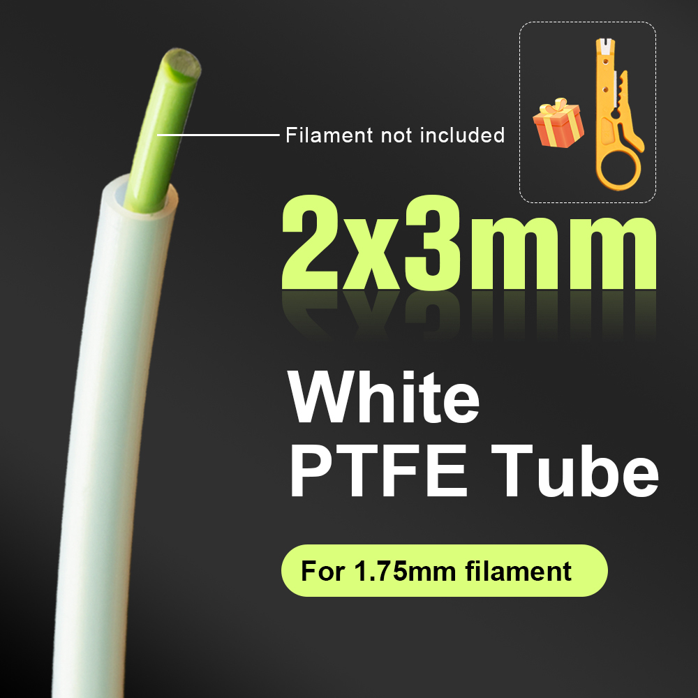 3x4mm 2x3mm 2.5x4mm 2x4mm White PTFE TUBE  Teflonto For Bambu Lab BMUC