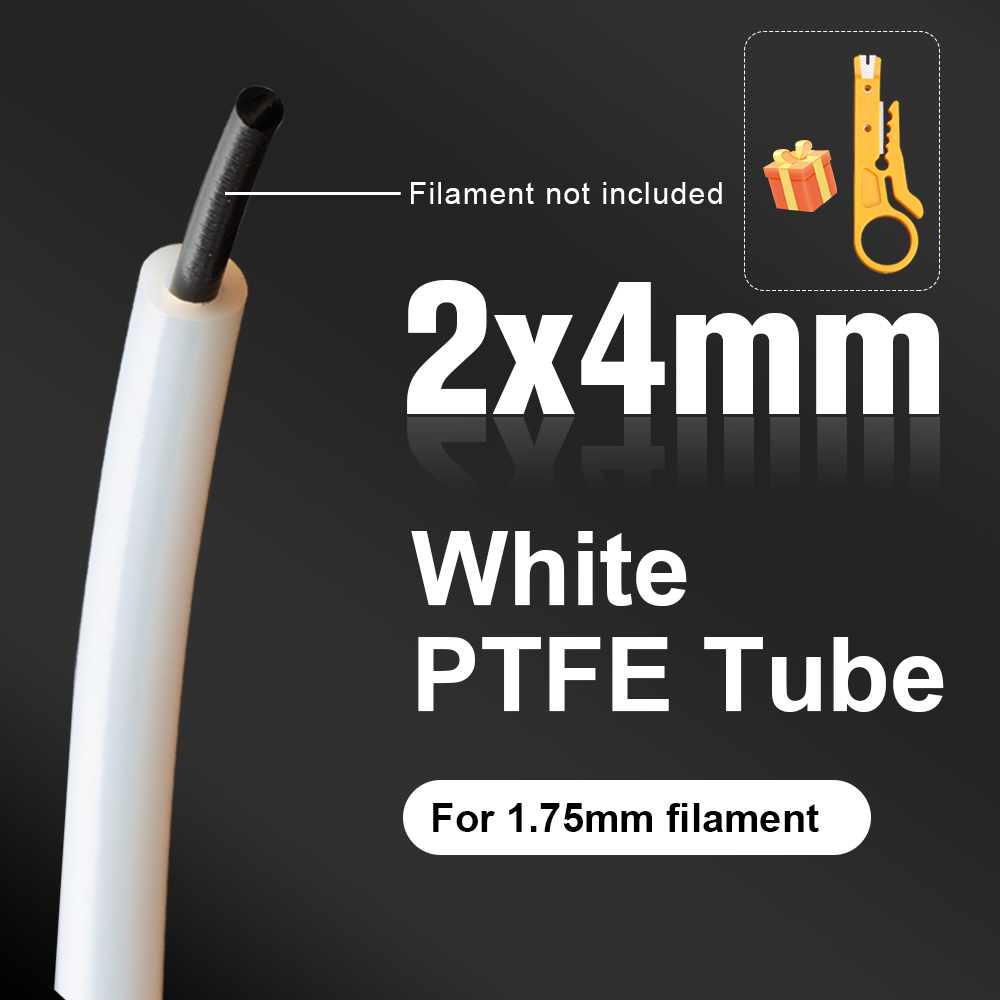 3x4mm 2x3mm 2.5x4mm 2x4mm White PTFE TUBE  Teflonto For Bambu Lab BMUC
