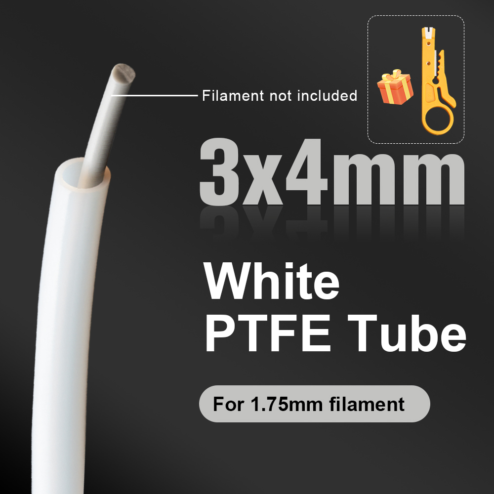 3x4mm 2x3mm 2.5x4mm 2x4mm White PTFE TUBE  Teflonto For Bambu Lab BMUC