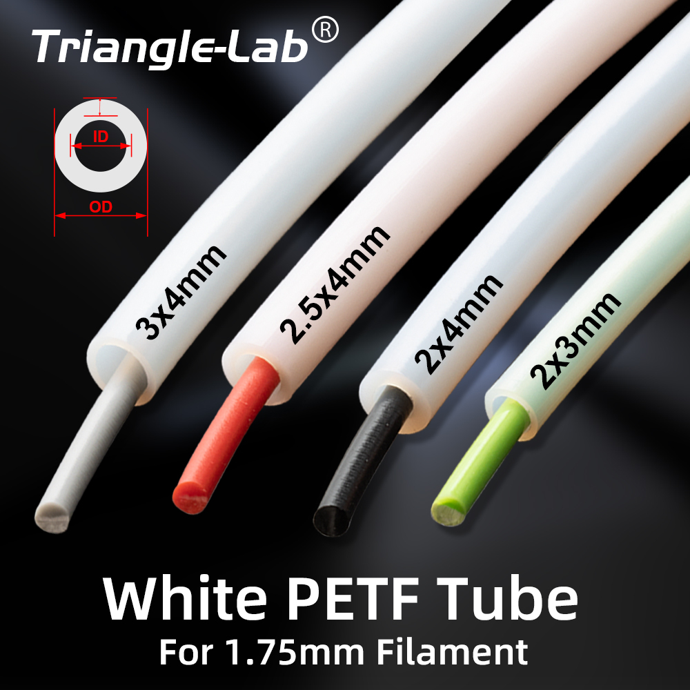 3x4mm 2x3mm 2.5x4mm 2x4mm White PTFE TUBE  Teflonto For Bambu Lab BMUC