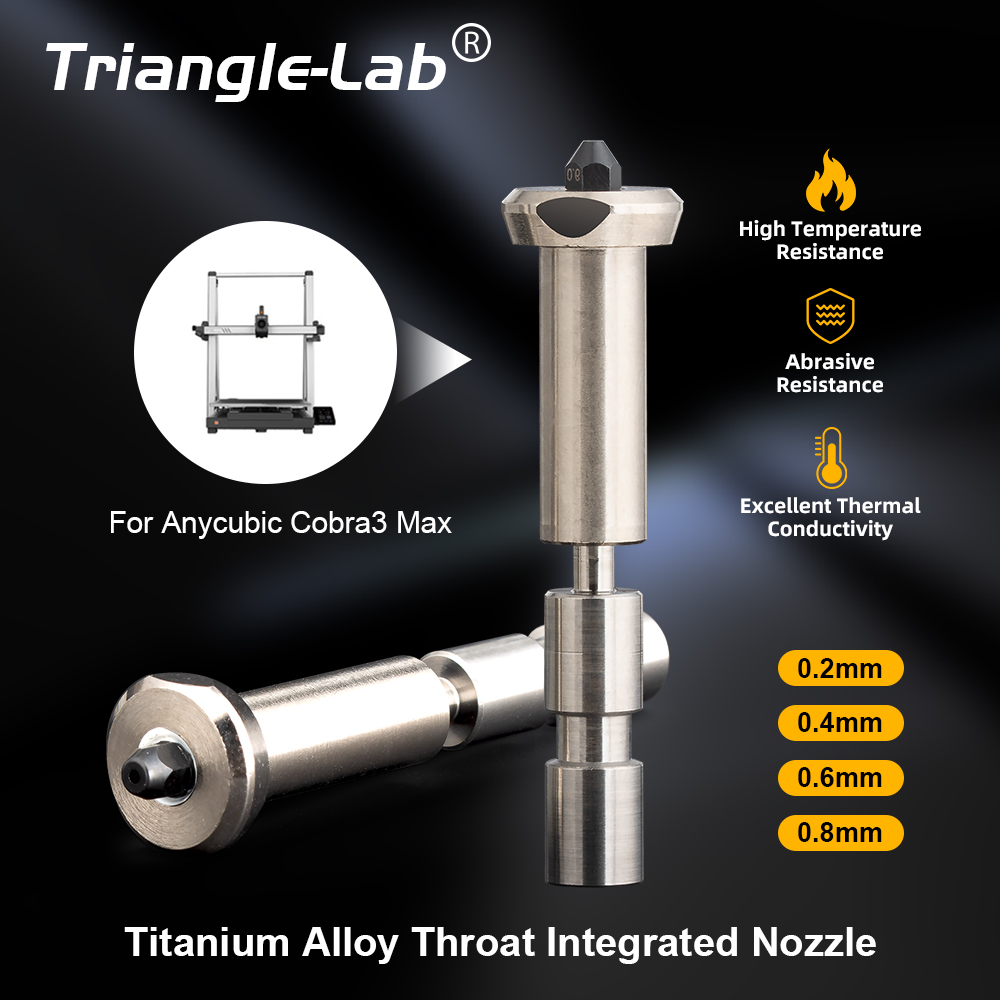 One-piece Nozzles For Anycubic Cobra3 Max Titanium Alloy Throat Integrated Nozzle