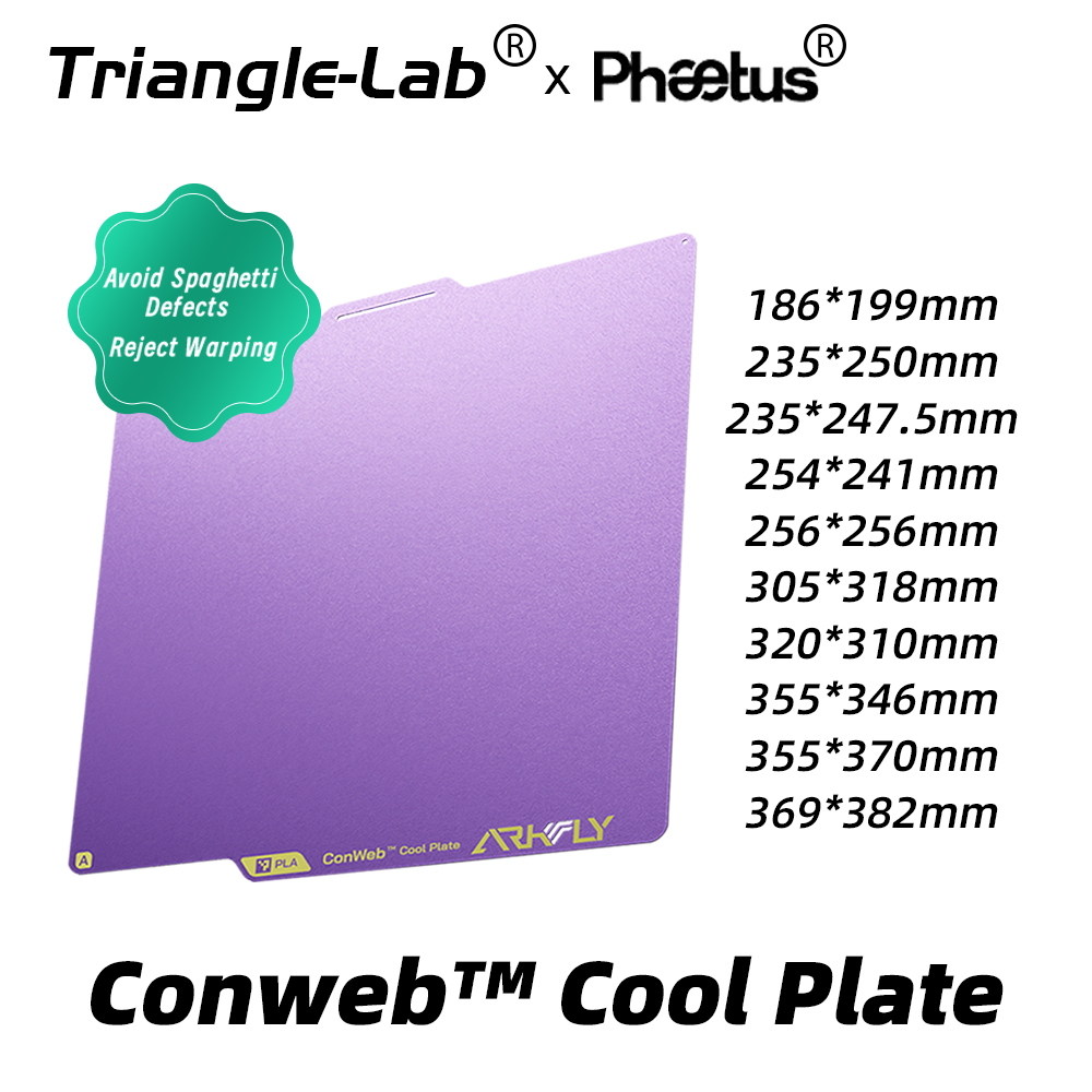 Conwebr™ Cool Plate 186x199 235x250 256x256 305x318 355x346 369x382mm for A1mini A1X1P1 K1C H2D Voron 300 K2