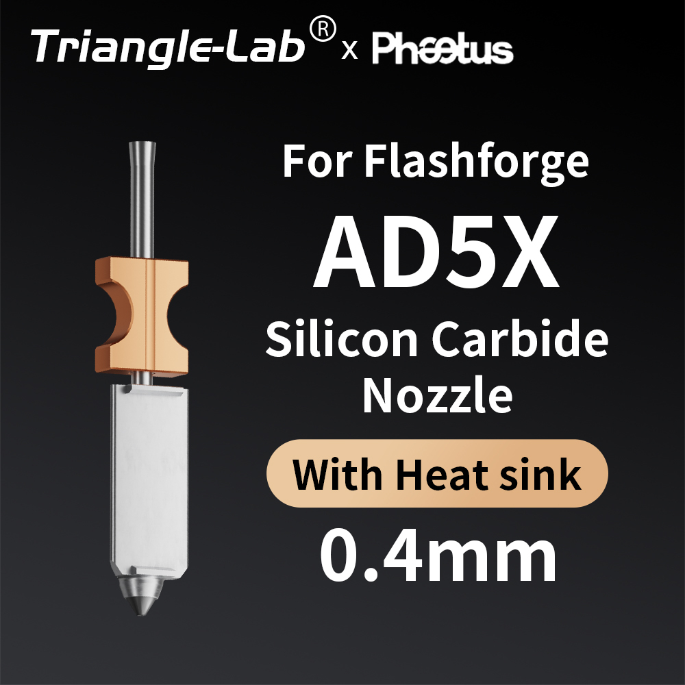 Trianglelab＆Phaetus Silicon Carbide Nozzle Perfect Fit for Flashforge AD5X
