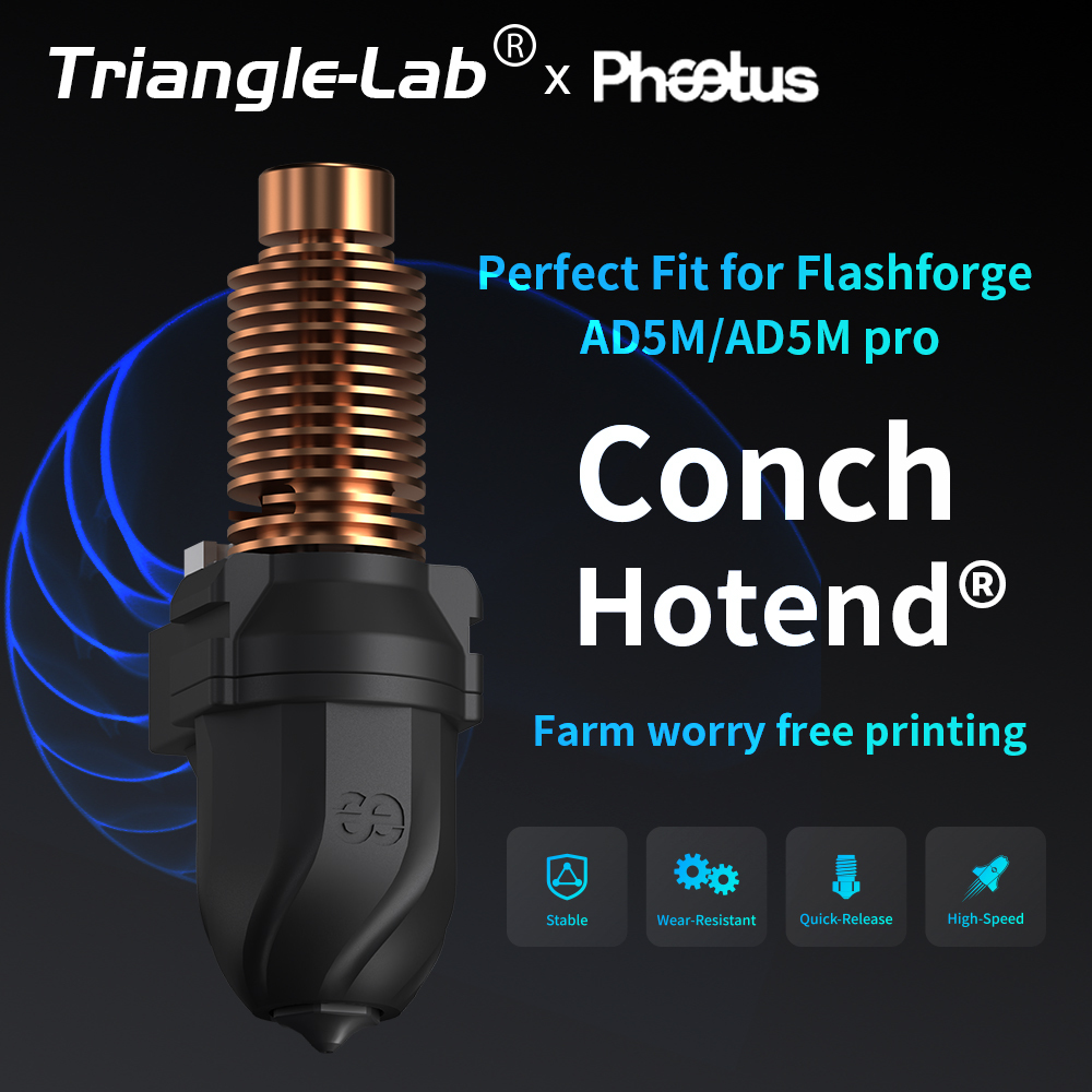 Trianglelab＆Phaetus Conch Hotend® Perfect Fit for Flashforge AD5M/AD5M pro