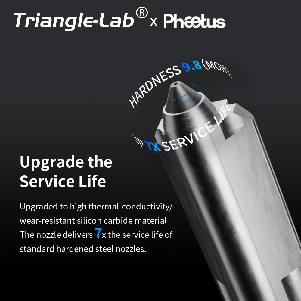 Trianglelab＆Phaetus Silicon Carbide Nozzle Perfect Fit for Flashforge AD5X