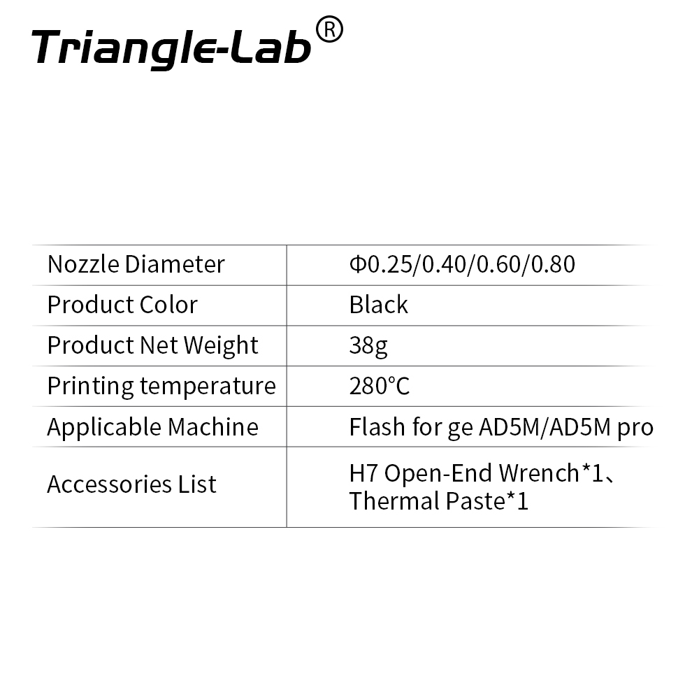 Trianglelab＆Phaetus Conch Hotend® Perfect Fit for Flashforge AD5M/AD5M pro