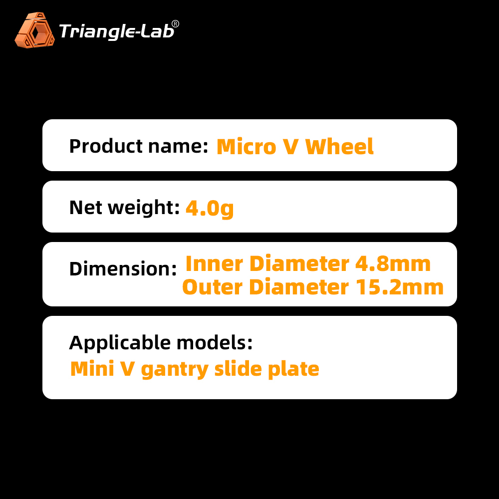 Micro V Wheel For Mini V gantry slide plate