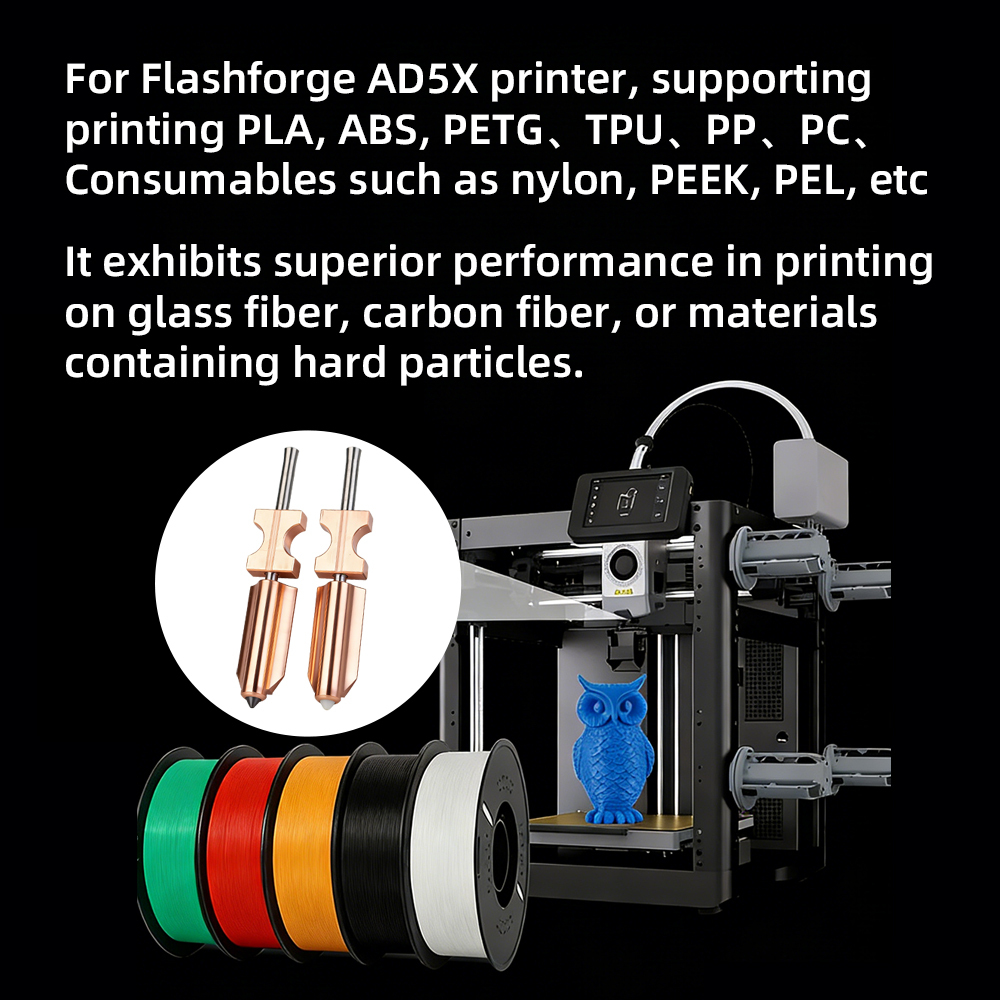 AD5X Zirconia ceramic nozzle AD5X Tungsten carbide nozzle Upgrade integrated