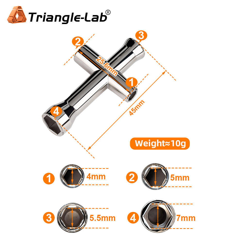 Mini Cross-Head Socket Wrench four size