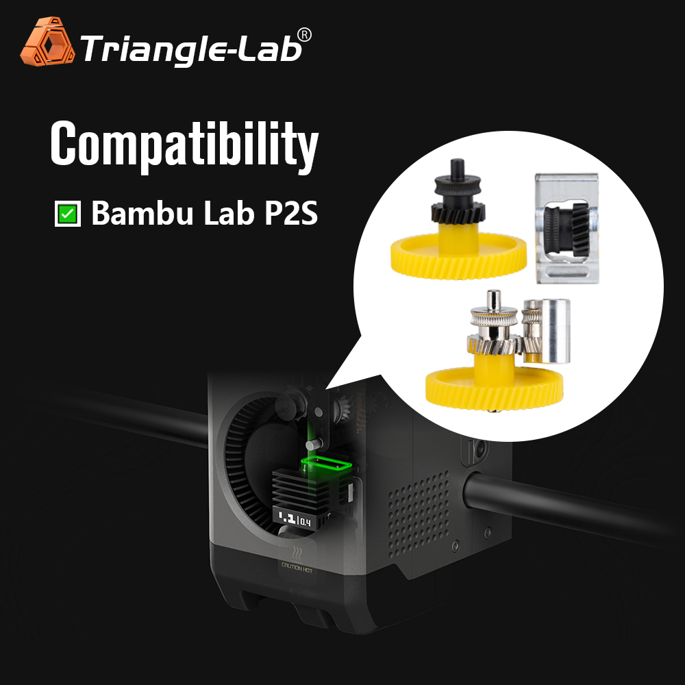Extruder Gear Assembly For Bambu Lab P2S