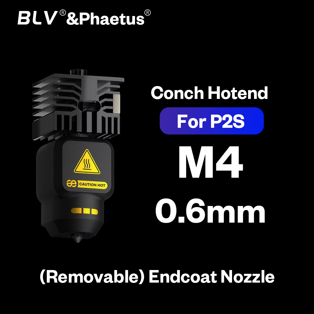 Produktbild von Phaetus New Conch Hotend 0.2mm – Mit M6 Düse, SKD11-Stahl, Verbesserte Abdichtung – Für Bambu Lab X1/P1P Serie