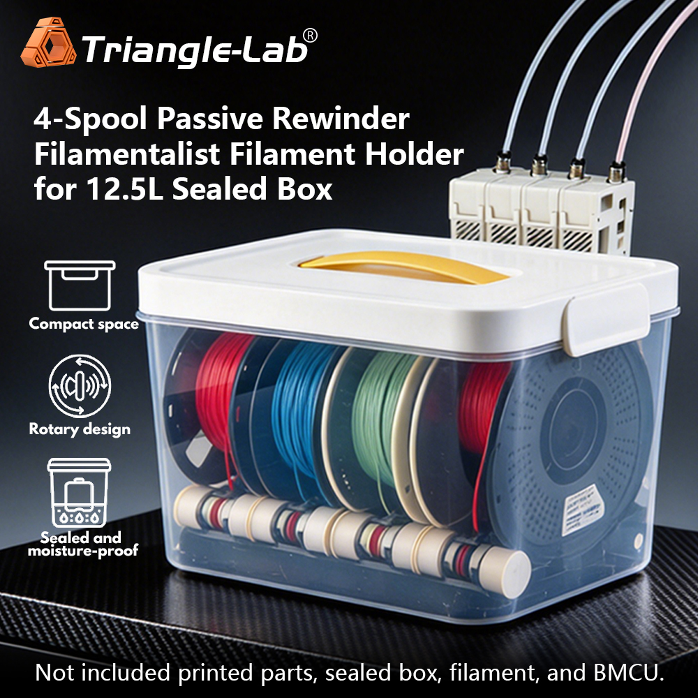 4-Spool Passive Rewinder Filamentalist Filament Holder for 12.5L Sealed Box