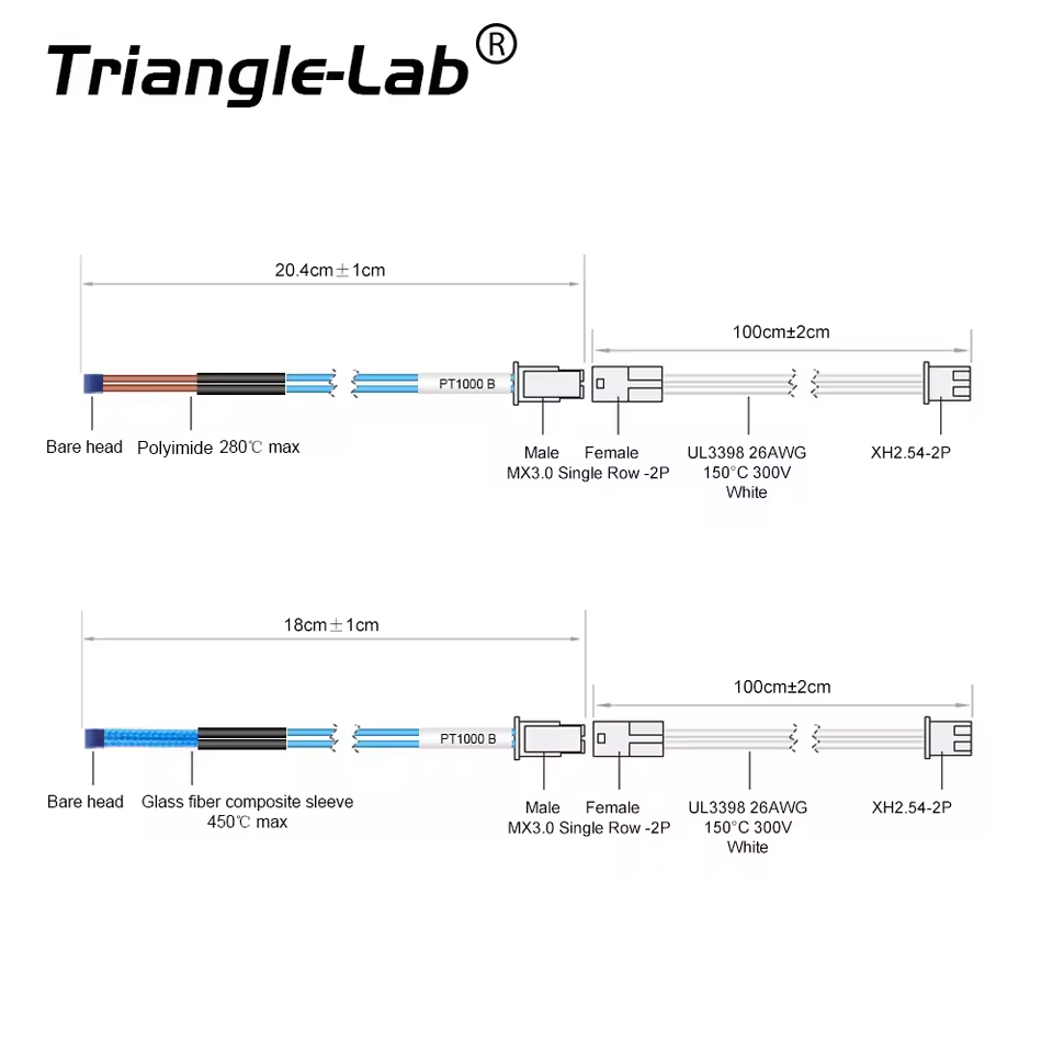 PT1000 Pro Bare Thermistor
